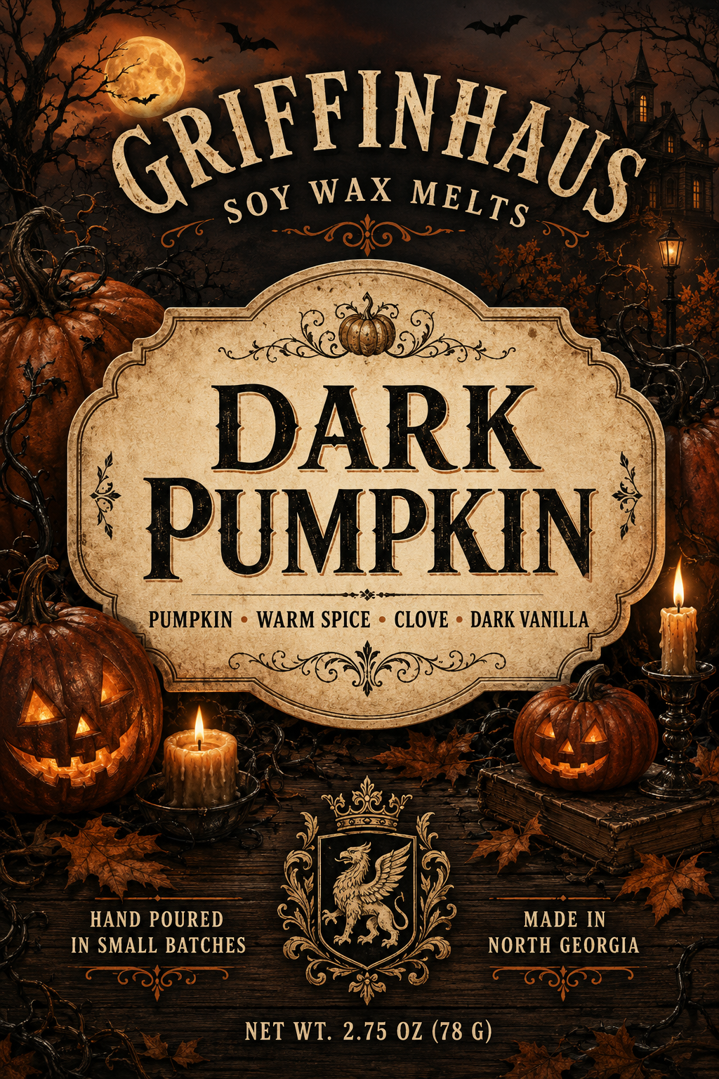 Dark Pumpkin warm spice Soy Wax Melt
