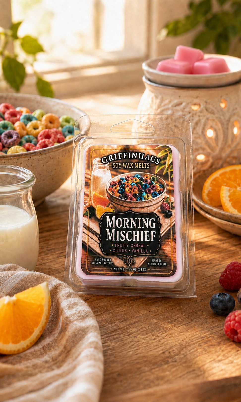 Morning Mischief Fruity Cereal Wax Melt | Sweet Citrus & Vanilla Scent