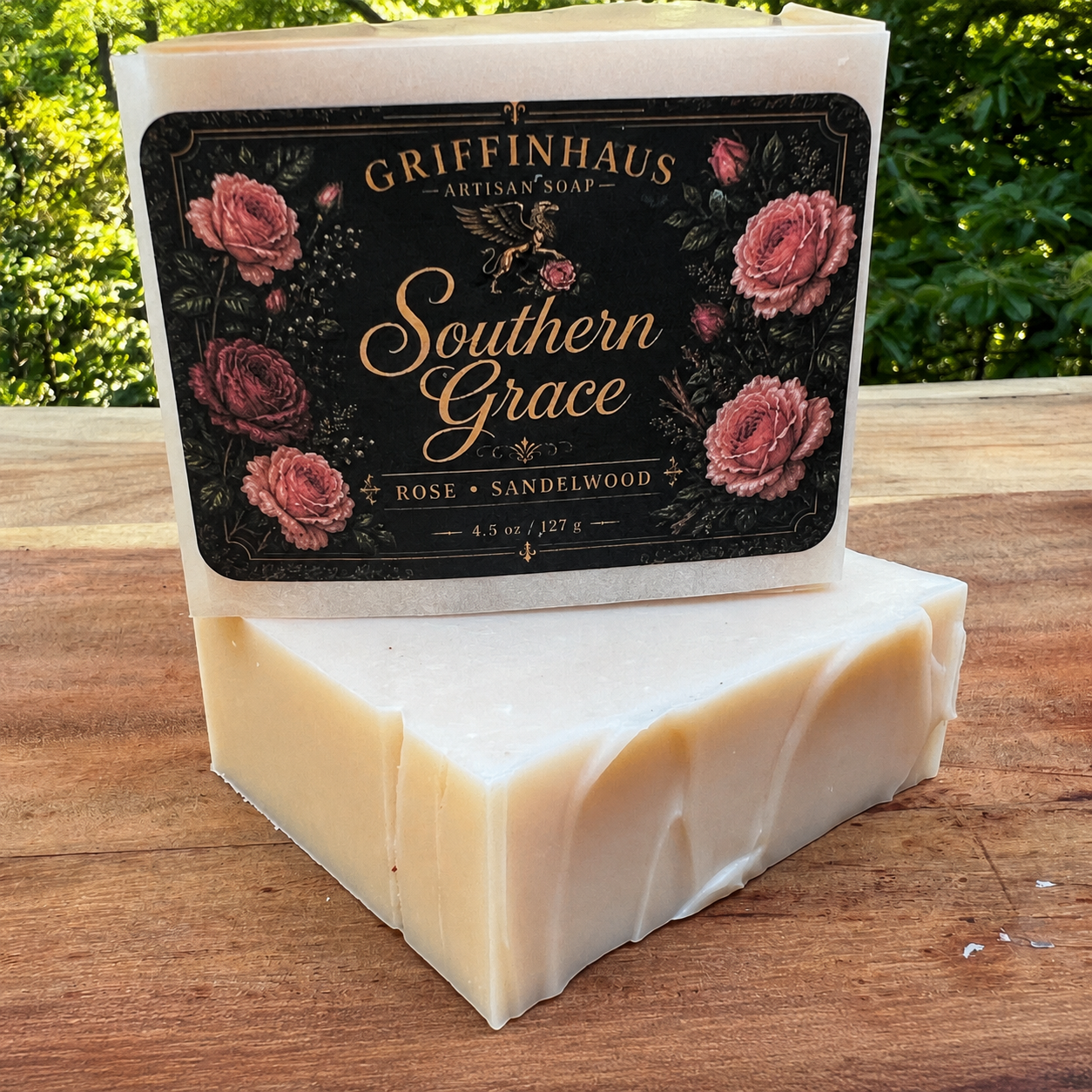 Rose & Sandalwood Soap Bar — Southern Grace | Pink Clay Handmade Soap